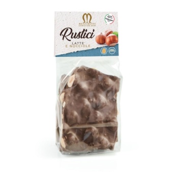 Rustic hazelnut and milk chocolate bag