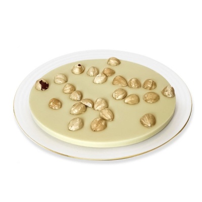 White cake and hazelnuts